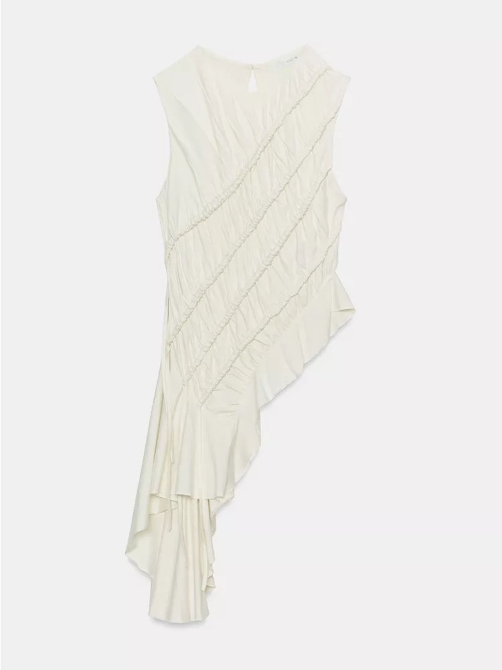 ZARA ASYMMETRIC RUCHED TOP - Picture 6 of 9